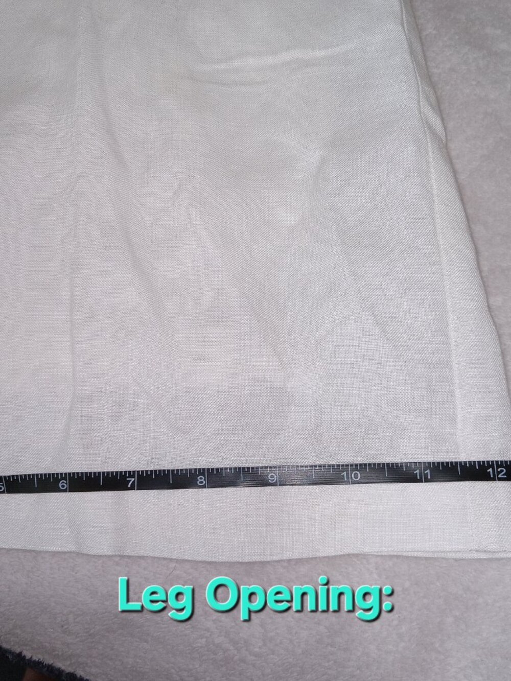 MAYE Estella Linen Blend Wide Leg Pants Ivory White Elastic Waist M - Picture 12 of 15
